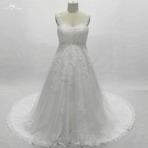 RSW1363 Real Pictures Yiaibridal Illusion Back Lace Straps Vestido De Noiva Plus Size Pregnant Wedding Dress