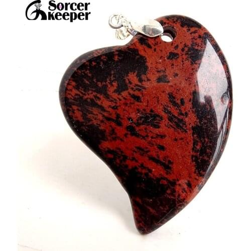 Heart Shape Golden Swan Stone Picasso Stone Gem Pendant Natural Stone Beads For Jewelry Making DIY Necklace Accessory JS435