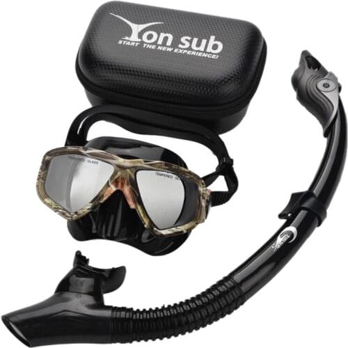 Yon Sub Camouflage Professional Diving Mask Snorkel Anti-Fog Goggles Glasses Set Swimming Equipment Snorkel Breathing Tube Eye P