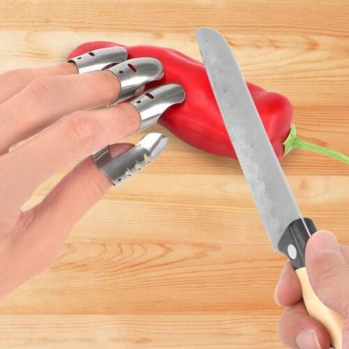 4pcs/set Finger Guard Stainless Steel Finger Protector Cooking Cutting Tools For Using Knife Kitchen Tools