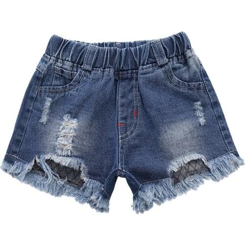 2018 big girl denim shorts hole jeans girls kids summer short pant clothing 4-14T