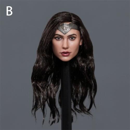 1/6 Female Heroine Gal Gadot Hair Planted Head Heroine Head Sculpt Carved Model In Stock