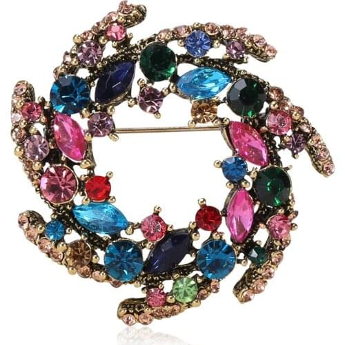 1pcs Exquisite European and American style popular alloy crystal brooch brooch garland for women wedding dress accessories