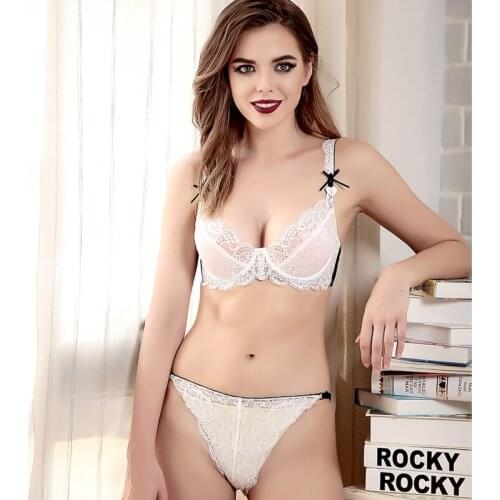 Plus size bra set push Up Lace bra and panty set E cup Lingerie Underwear women bra 85E 90C 90D contrast color big size bra set