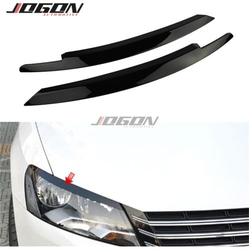 2pcs Car Front Headlight Head Light Eyebrow Eyelid Cover Trim Sticker For Volkswagen VW Passat B7 2010 - 2014