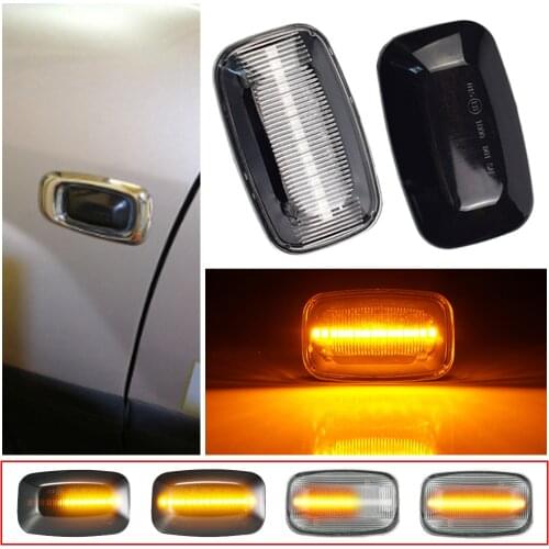 2Pcs For Toyota Landcruiser 70 80 100 Series Dynamic LED Side Marker fender Lights Flowing Turn Signal Light Side Repeater