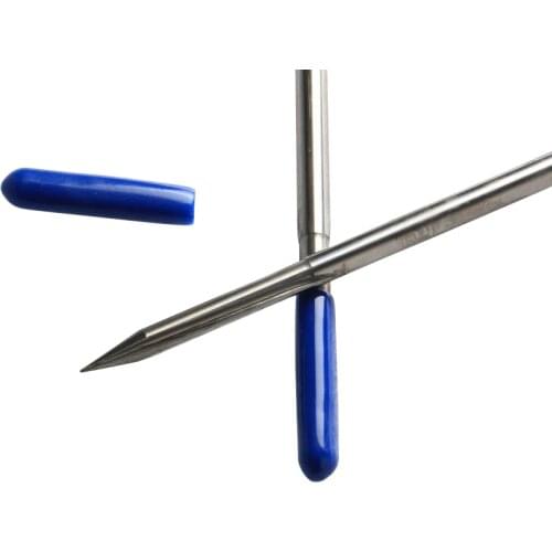 2 Pcs Two Flutes Straight V Bit ABS Cutter 30 degree 0.5mm Tip 100mm Length, Engraving End Mills Deep CNC Carving Knife