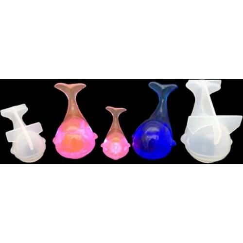 2pcs S+L Whale Shape DIY Pendant Tools Jewelry Accessories Silicone Mold Epoxy Resin Decoration Mold