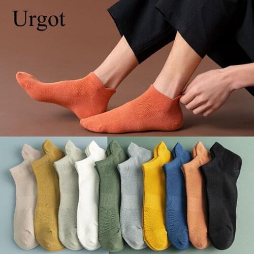 Urgot 3 Pairs 2021 New Socks Mens Summer Boat Garter Ear Mesh Shallow Mouth Socks Casual Low Tube Short Ankle Socks Harajuku