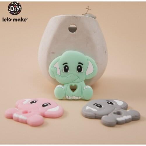 5PC/ 1PC Elephant Silicone Baby Teether Animal Food Grade Silicone Rodents Chewable Toys Baby Products Tiny Rod Kids Toys