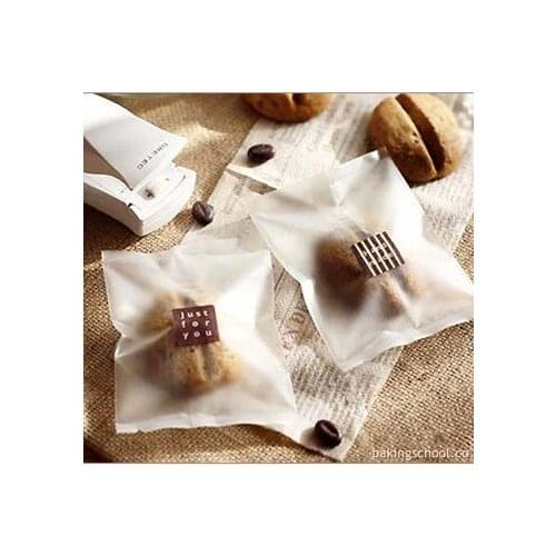 600 Plain Scrub Plastic Cookie Bag,Heat Seal Cellophane For Biscuits Snack Baking Bakery Gift Packaging HM30