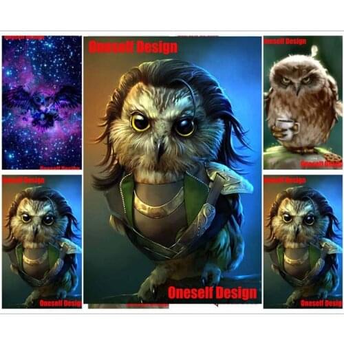 Diamond mosaic 5d diamond painting full square owl diy diamond embroidery sale anime owl diy diamond art kit rhinestone pictures