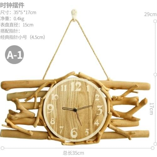 Solid Wood Mute Wall Hanging round Light Luxury Clock Wall Clock