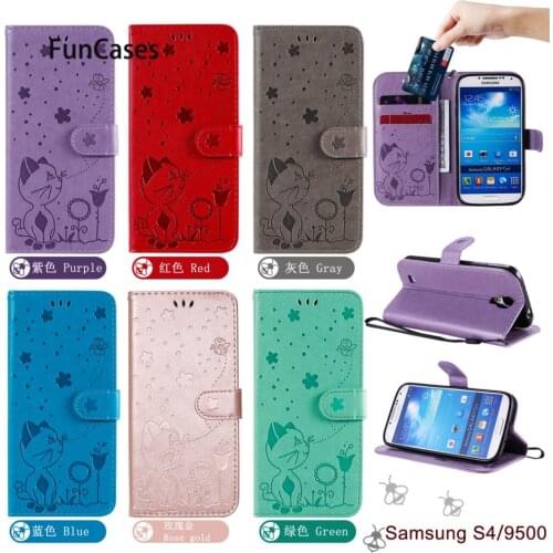 Phone Covers For phone case Samsung S4 Para Cute Telefon Aksesuar Case Csse sFor Galaxy S4 PU Leather Flip Wallet Bag samsubg