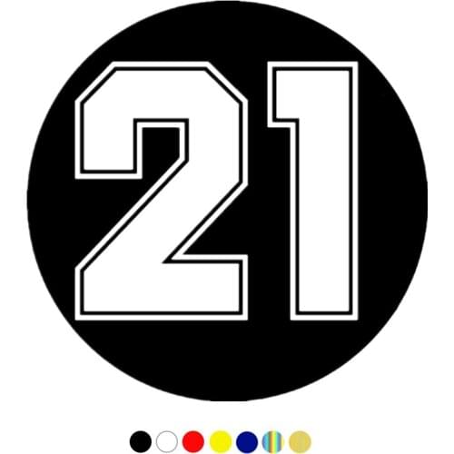CS-10054# funny racing number 21 vinyl car sticker reflective waterproof car decal stickers on car truck bumper rear window