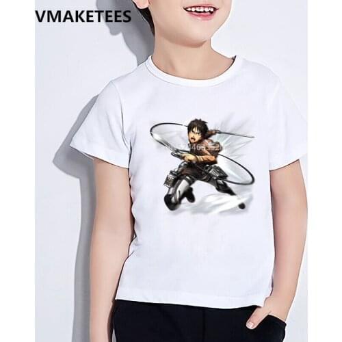 Kids Summer Short Sleeve Girls & Boys T shirt Children Japanese Anime Attack On Titan Print T-shirt Funny Baby Clothes,HKP483
