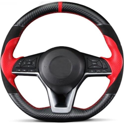 For 2017 2018 2019 Nissan X-trail T32 Free Shipping Hand sewing Carbon fiber leather steering wheel decoration cover