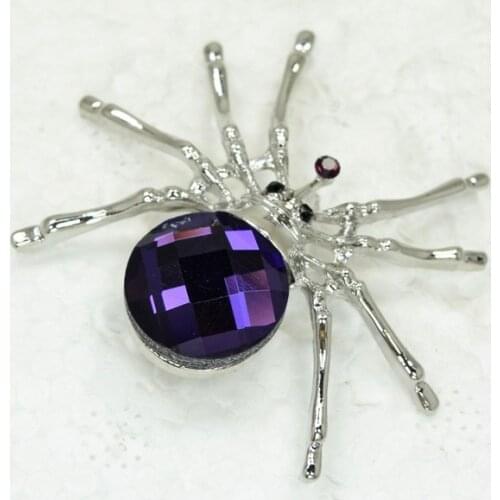 Purple Rhinestone Spider Pin brooches C961 D