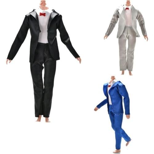Newest 3 Pcs/set Handmade Doll Clothes Accessories For Doll Ken Bride Suit With White Shirt For Boy Firend