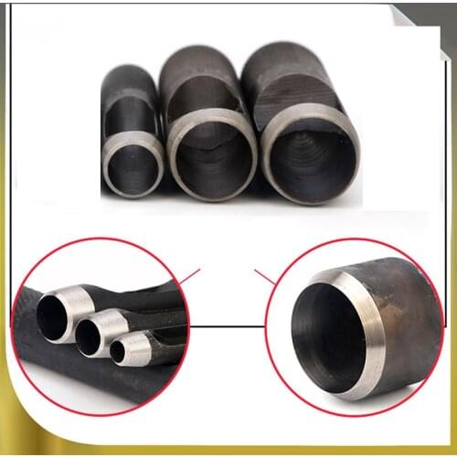 Round Steel Leather Craft Hollow Hole Punch Tool Cutter Working for Belt Strap Waist Watch Band Plastic Wood DIY Puncher