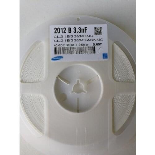 0805 SMD laminated capacitor CL21B332KBANNWC CL21B332KBANNNC CL21B332KBCNNNC CL21B332KBANFNC 0805 3.3nF 50V X7R ±10% SMD MLCC