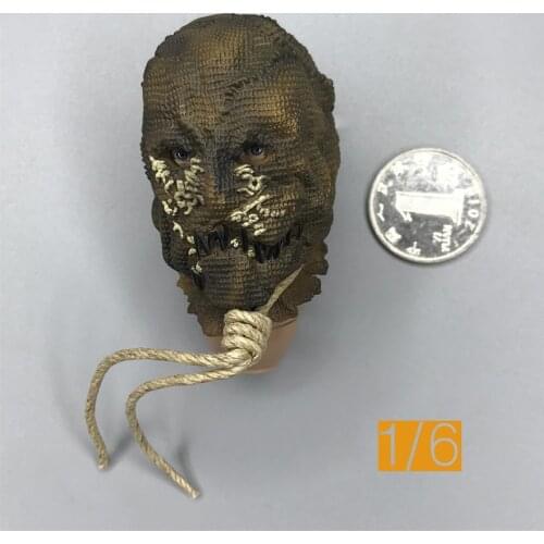 Best Sell For Collection 1/6th Model Scarecrow Villain Head Sculpture For 12 inch Moveable Doll Figures