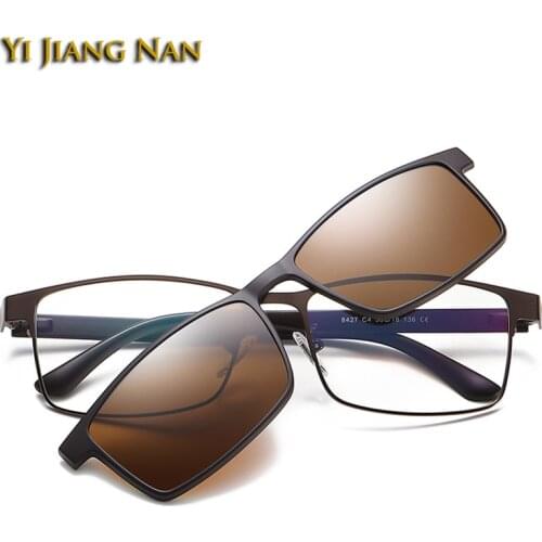 Magnetic Clip On Glasses Polarized Sunglasses Men Women Optical Prescription Eyewear Frames Spectacle Alloy Eyeglass