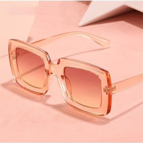 Vintage Square Sunglasses Women Oversize Gradient Sun Glasses Lady Chic Big Frame Shades Eyeglasses UV400