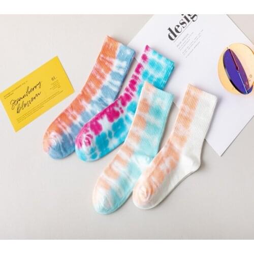 Dyed cotton socks mens and womens socks high top color socks thin fashion socks lingerie underwear women miniso meias feminino