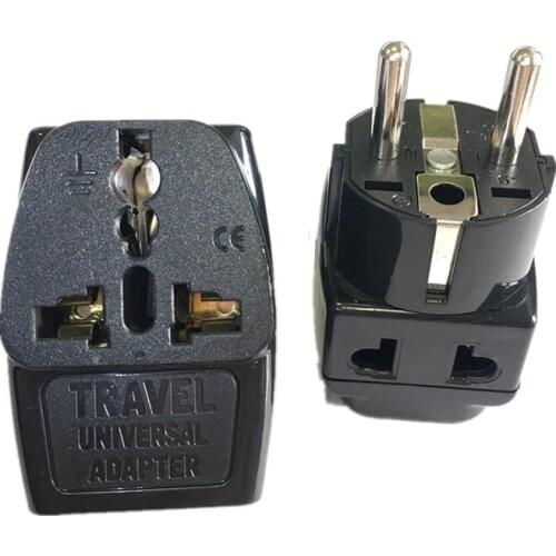 Wholesale CE 250v 16a US UK AU swiss to eu Grounded Universal 2 in 1 Germany Euro franch Plug Adapter Type E/F