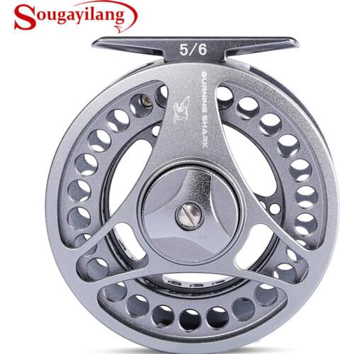 Sougayilang Fly Fishing Reel 2+1 BB High Strength Aluminum Body Fly Fishing Wheel Fishing Gear Lake River Fishing Tackle