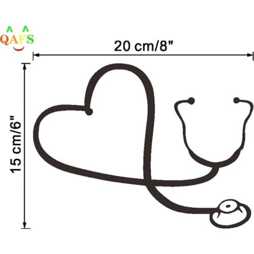 16*11.3CM Car Sticker On The Heart Of A Nurse Doctor Stethoscope Love Stylish Reflective Vinyl Decal