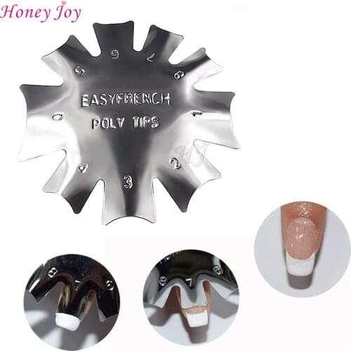 Super C-Shape Smile Line Easy French Trimmer Nail Art 9 Size Acrylic Gel Pink & White Cutter Triple Tips Cutter Manicure Tool