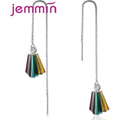 High Quality Crystal 925 Sterling Silver Pendant Earrings for Women Bridal Wedding Engagement Anniversary Accessories