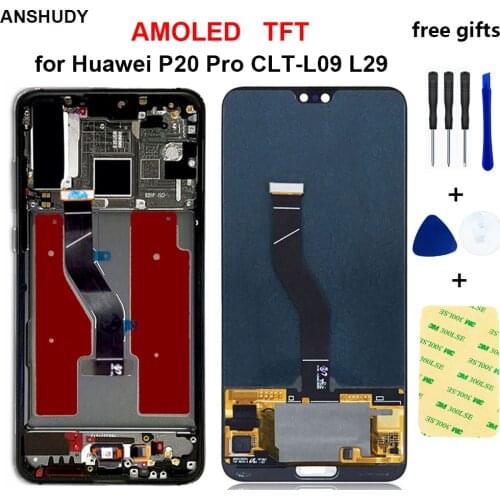 6.1" AMOLED for Huawei P20 Pro lcd Touch Screen Digitizer Assembly For P20 Plus lcd Display with frame Replace + Tools Parts
