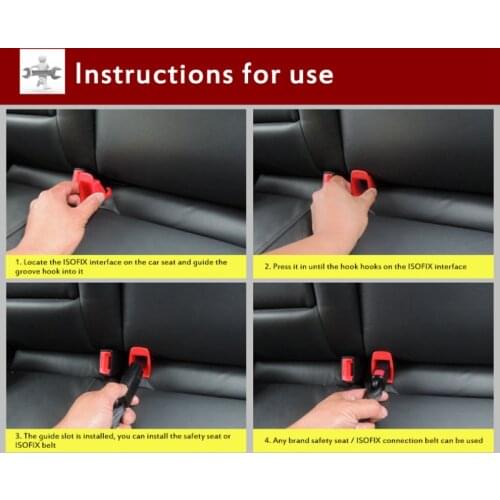 1 Pair Car Baby Seat ISOFIX Latch Belt Connector Guide Groove