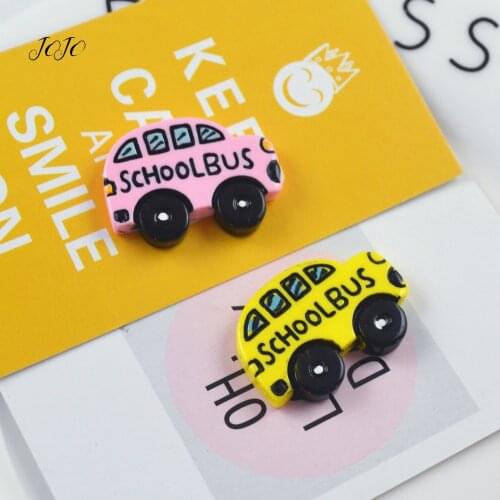 JOJO BOWS 10pcs Resin Patches Solid School Bus Accessories For Needlework DIY Craft Materials Phone Case Scrapbooking Decoration