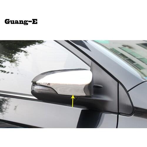 For Toyota Corolla Altis 2014 2015 2016 ABS chrome back rear view Rearview Side Mirror Strip Cover stick trim panel lamp 2pc