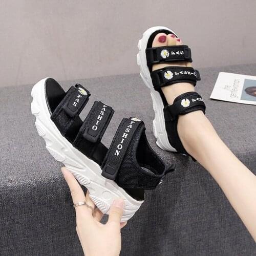 2021 New Sandals Womens Summer Shoes For Women Non-Slip Platform Sandals Cartoon Flowers Sandals Women Dress Sandals