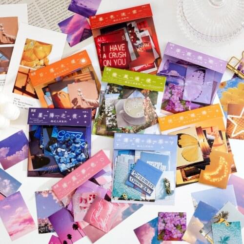 45pcs/box classic Retro Art Collection Series Food Posters Mini Sticker Decoration Diary Scrapbooking Label Sticker Stationery