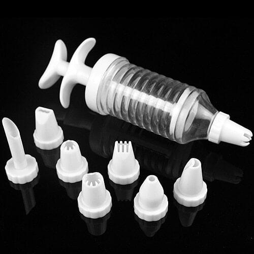 8pcs Nozzles Icing Cake Decorating Tool Set Piping Syringe Modelling Tools Nozzles Bakeware Tools