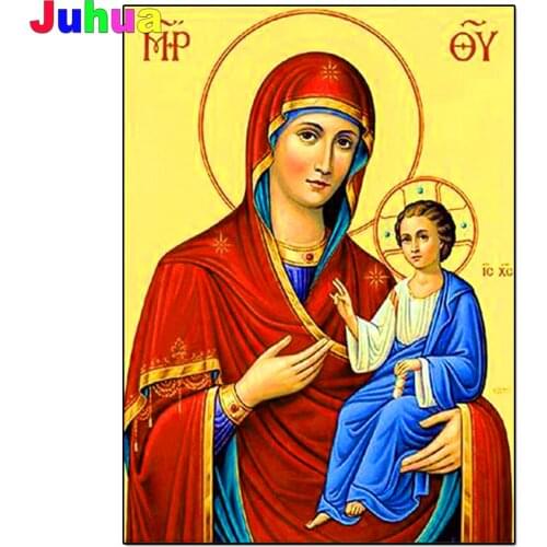 5d Diy Diamond Painting Virgin Mary Jesus DIY Bead Embroidery Diamond Art Sale Orthodox Icon Religi Handwork Home Decor