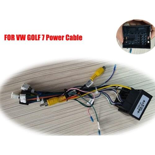 Car Radio Power Wire Adapter Connector Adaptor Plug for VW GOLF7 android Car player Adaptor Plug