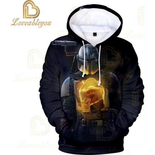 Baby Yoda Boys Sweatshirt Baby Hoodie Warm Cartoon Anime Pattern Boys Girls Girls Hooded Sweatshirt Pullover Tops