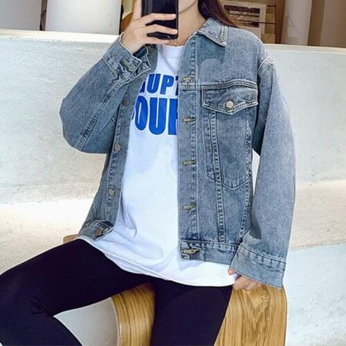 Jean Jacket New Fashion Sweatshirt Slim Long Sleeve Female Coat Cotton Streetwear Comfortable Casual Women Clothing