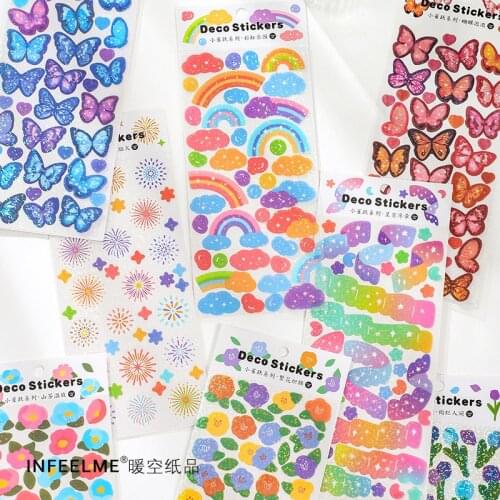 Kawaii Washi Paper Sticker Set Diy Art Craft Adhesive Stickers Cherry Blossoms Flower Decorative Label For Gift Box Packing