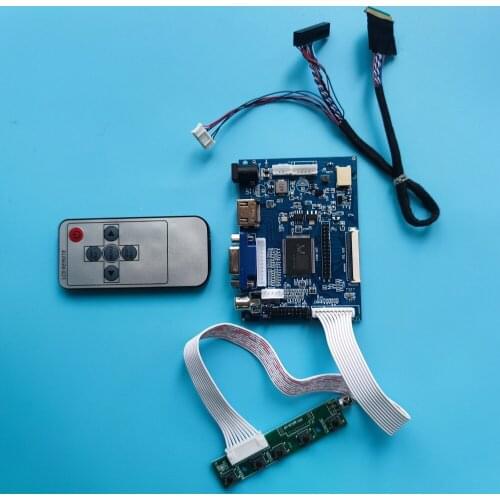 Kit Work for B140XTN01.3 1366x768 Controller Board Screen remote display monitor panel 40pin driver 2AV VGA AV LED HDMI LCD