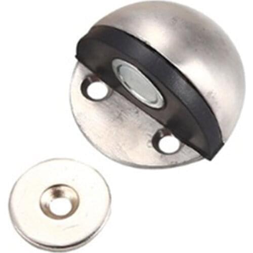 Stainless Steel Rubber Magnetic Door Stopper Non Punching Sticker Hidden Door Holders Floor Mounted Nail-free Door Stops Hot