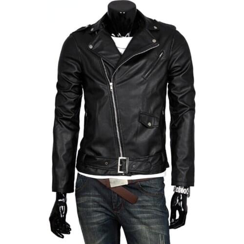 2021 Brand New PU Leather Jacket Coat Men Zippers Biker Moto Jacket with Belt Male Autumn Winter Coats Plus Size