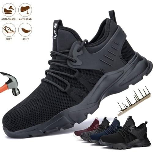 Men Indestructible Work Safety Shoes Steel Toe Cap Outdoor Boots Puncture-Proof Light Breathable Sport Casual Sneakers Shoes